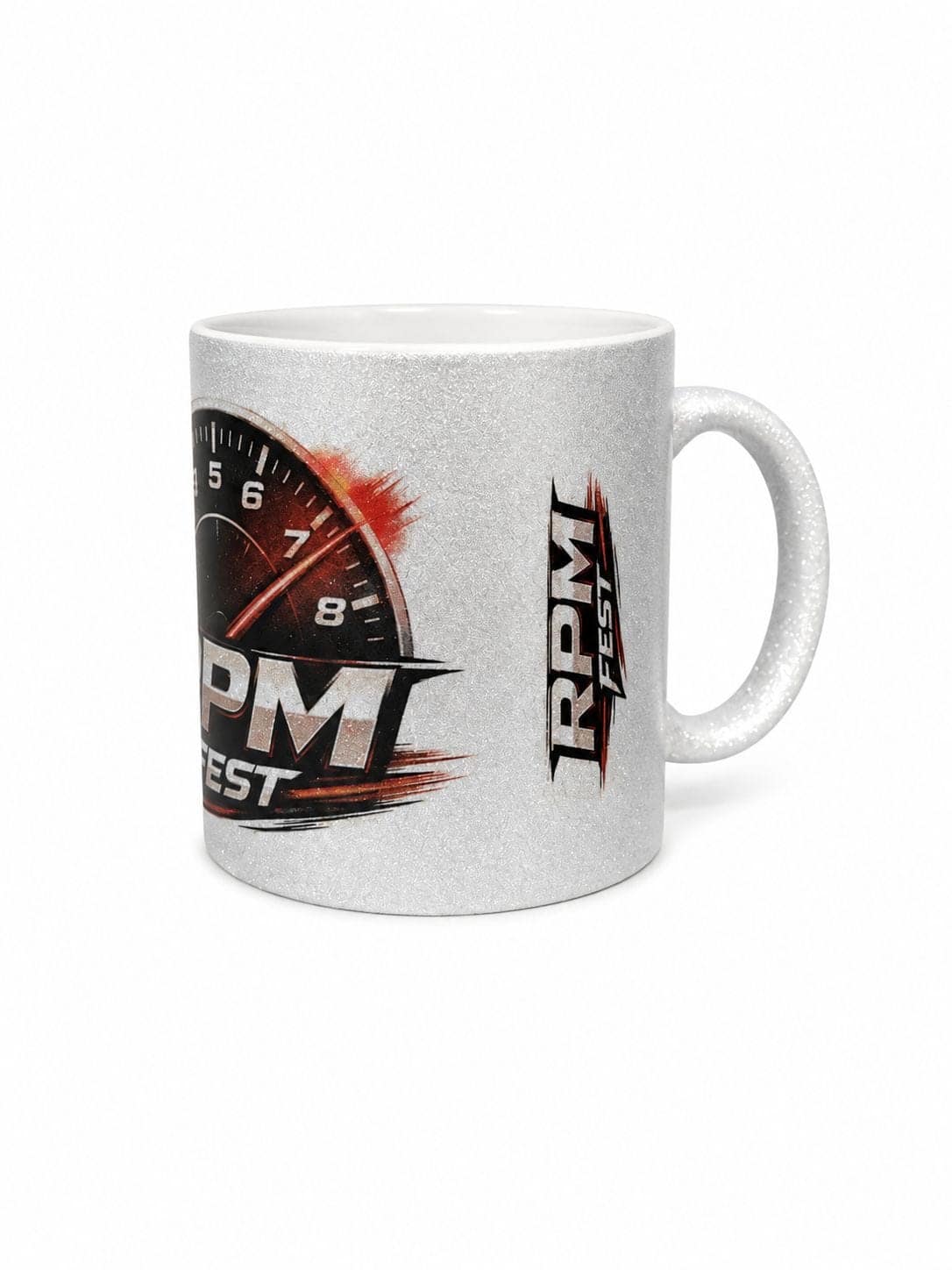Taza RPM FEST Blanca-Purpurina